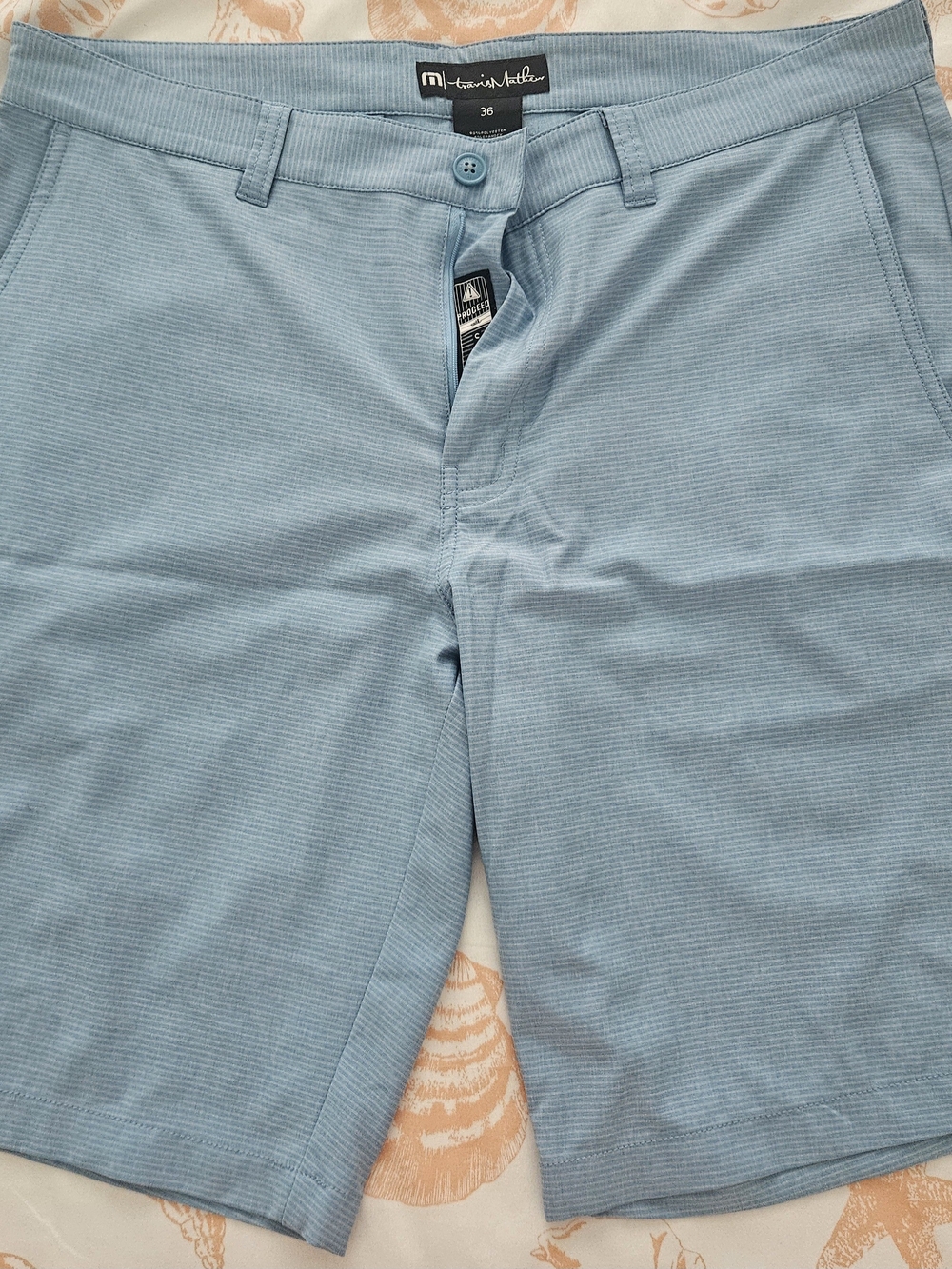 Travis Mathew Light Blue Flat-Front Performance Shorts